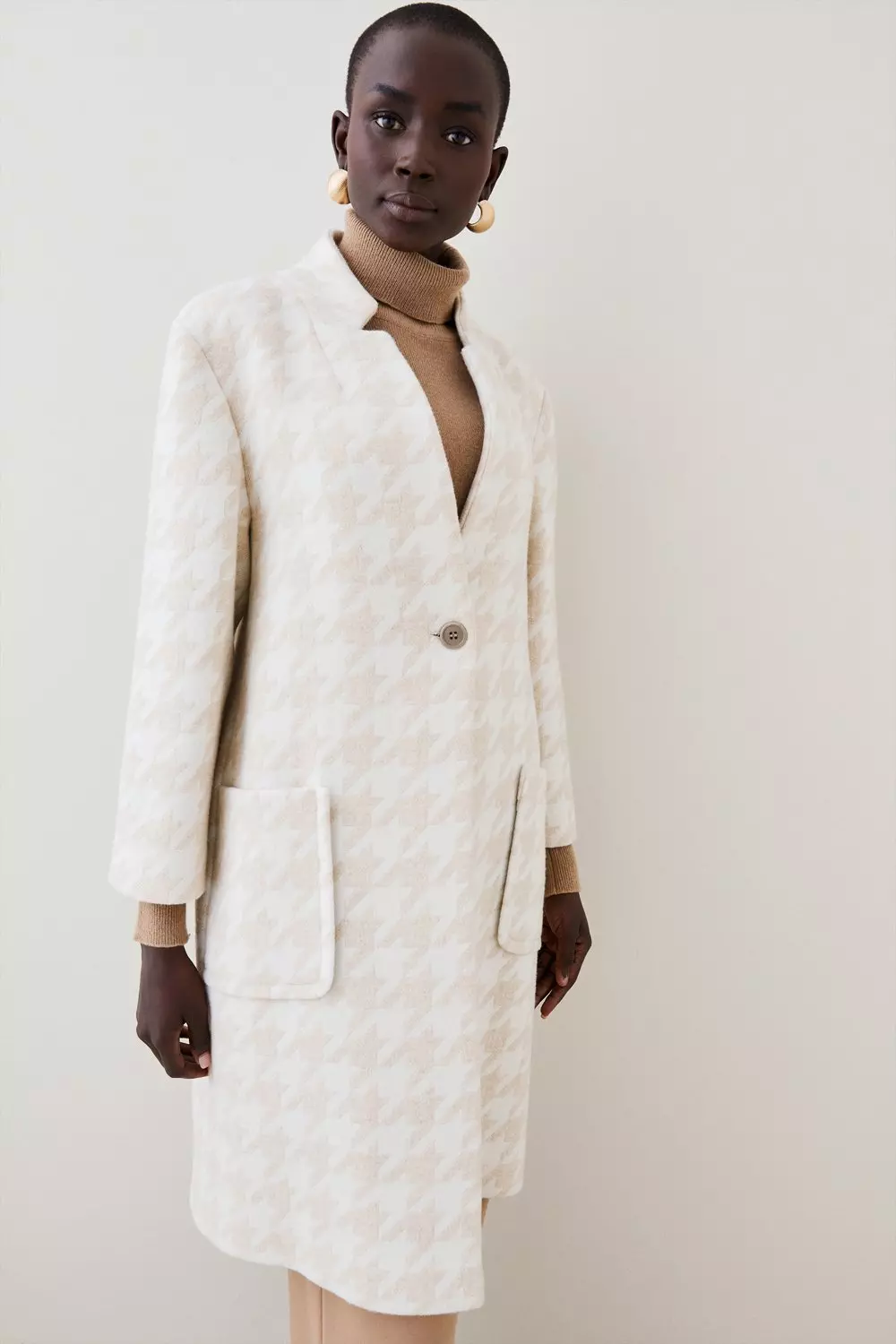 Neutral cheap wool coat