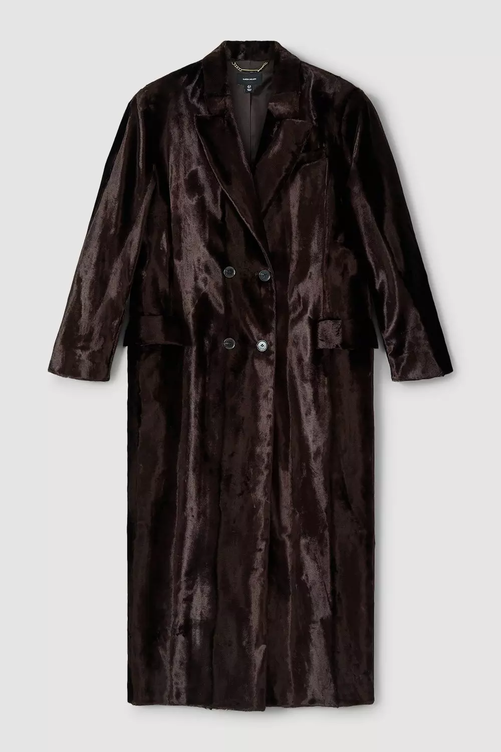 Signature Ponyskin Oversized Maxi Coat Karen Millen