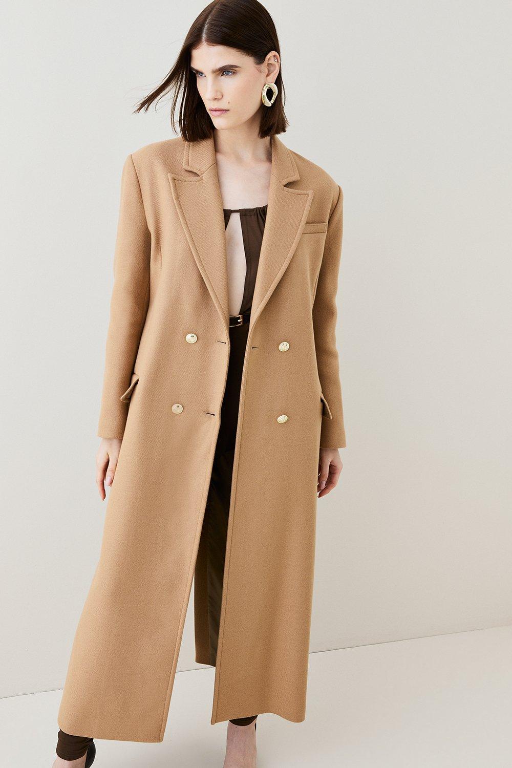 Buy Karen Millen Italian Wool Maxi Double Breasted Tailored Coat