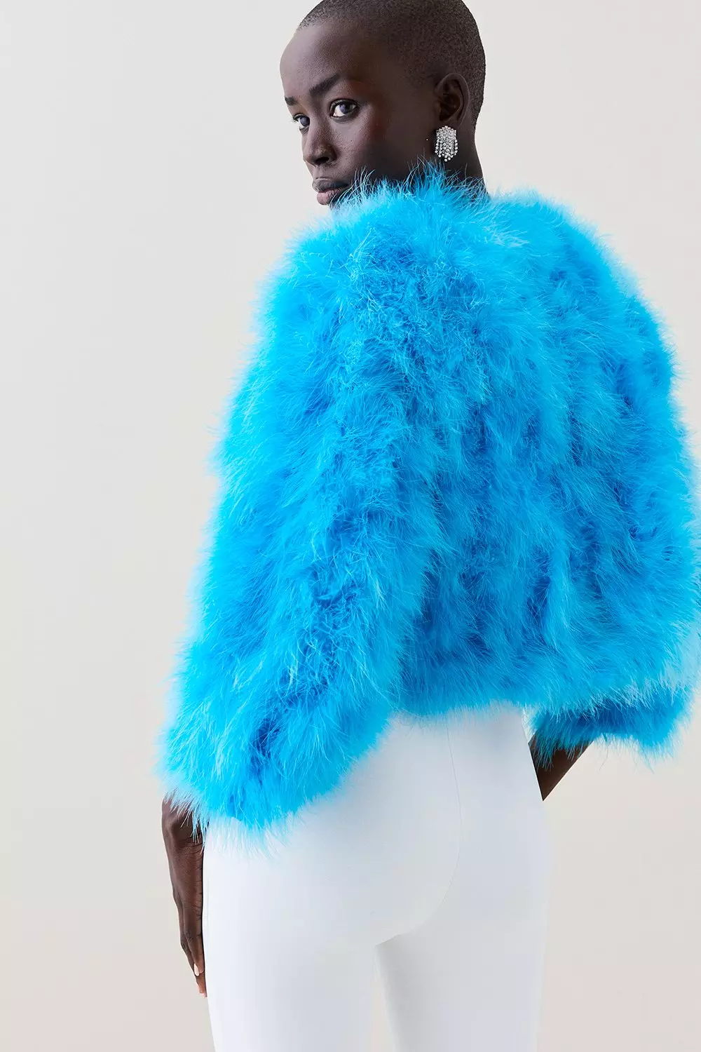 Blue hot sale feather coat