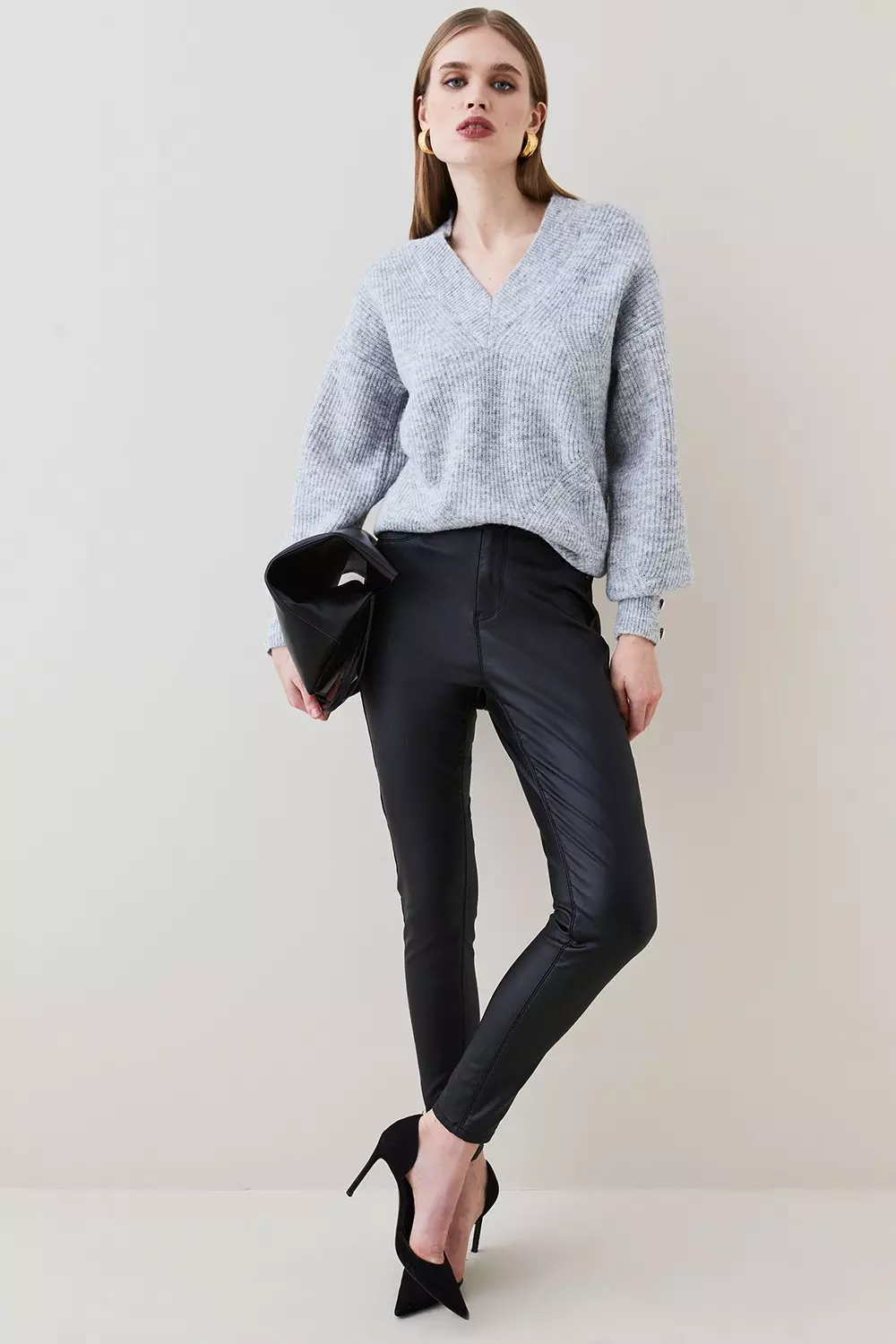 Karen millen store coated skinny jeans