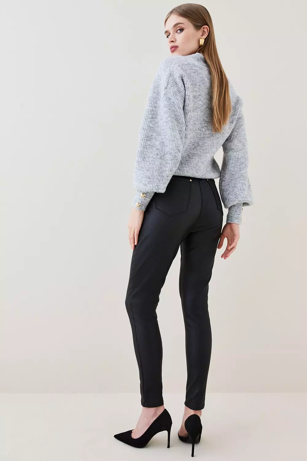 Karen millen hot sale coated skinny jeans