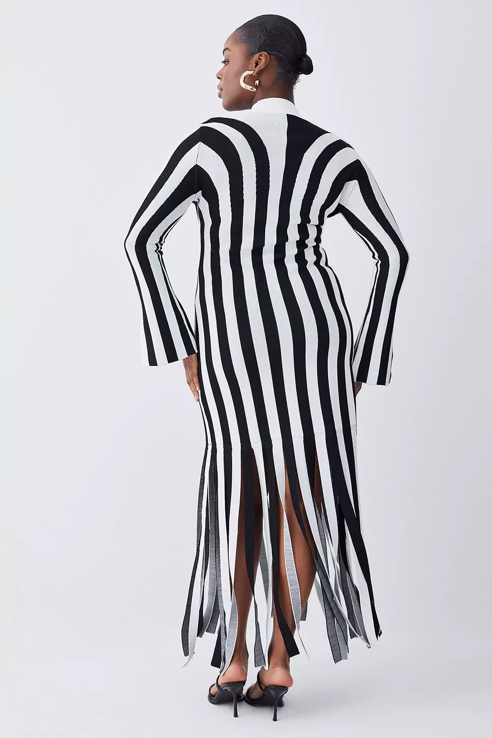 Karen millen outlet striped maxi dress