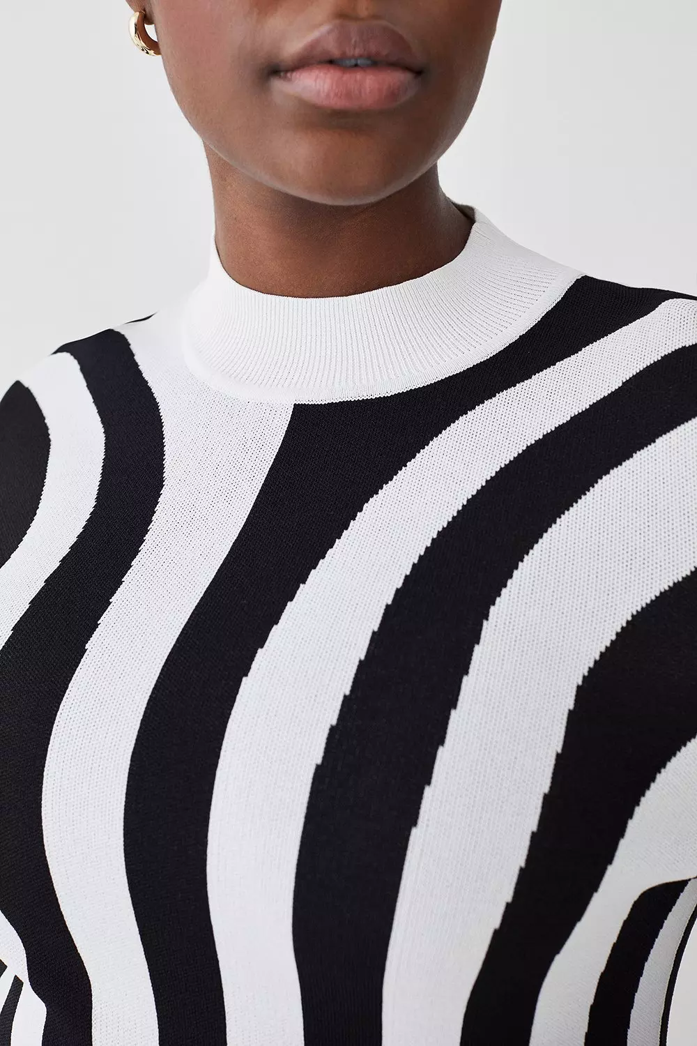 plus size striped long sleeve shirt