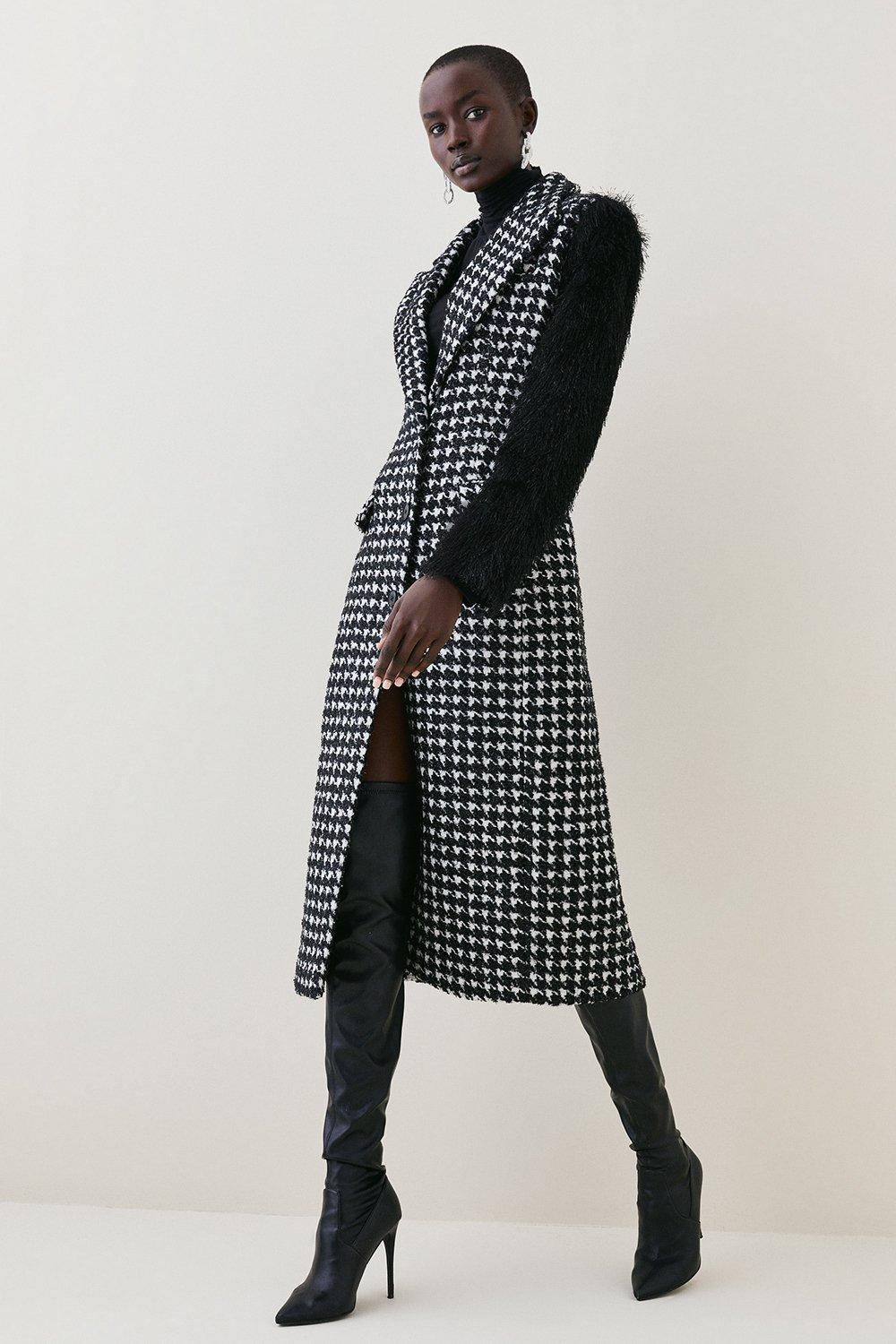 River island hot sale houndstooth coat