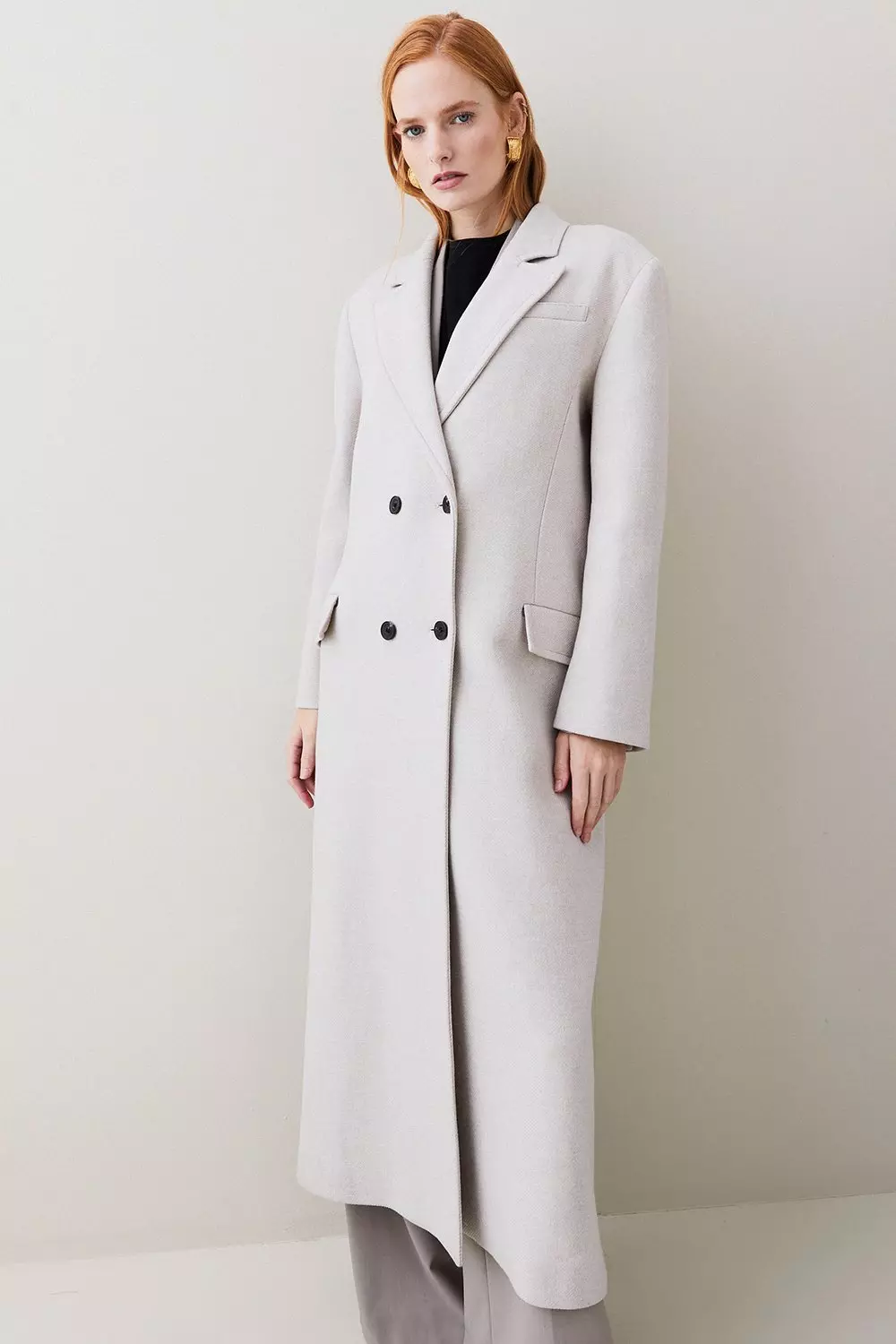 Italian Wool Maxi Double Breasted Tailored Coat