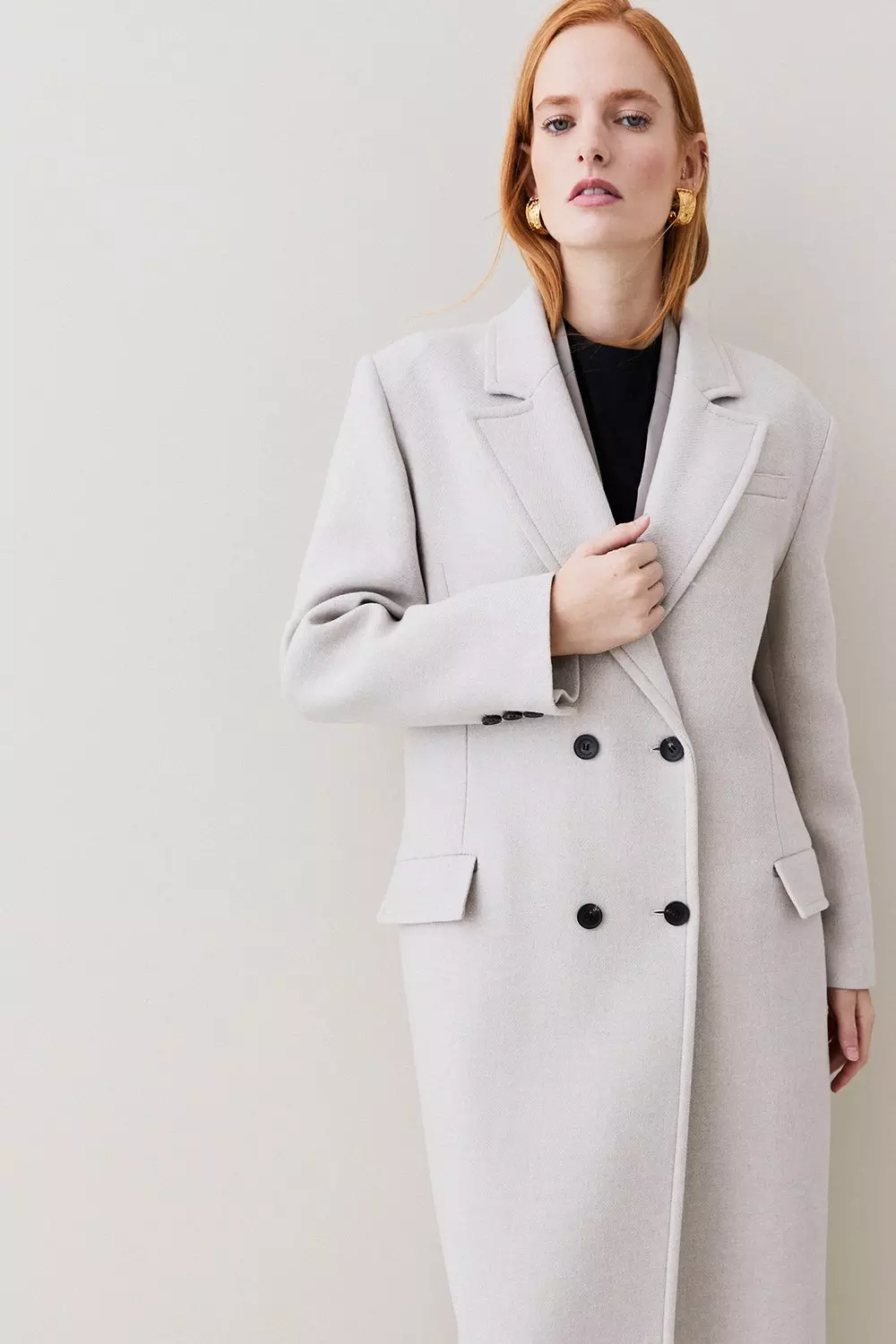 Buy Karen Millen Italian Wool Maxi Double Breasted Tailored Coat