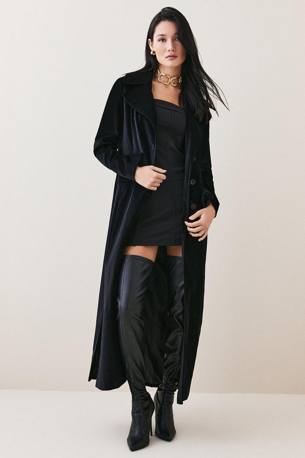 velvet longline coat