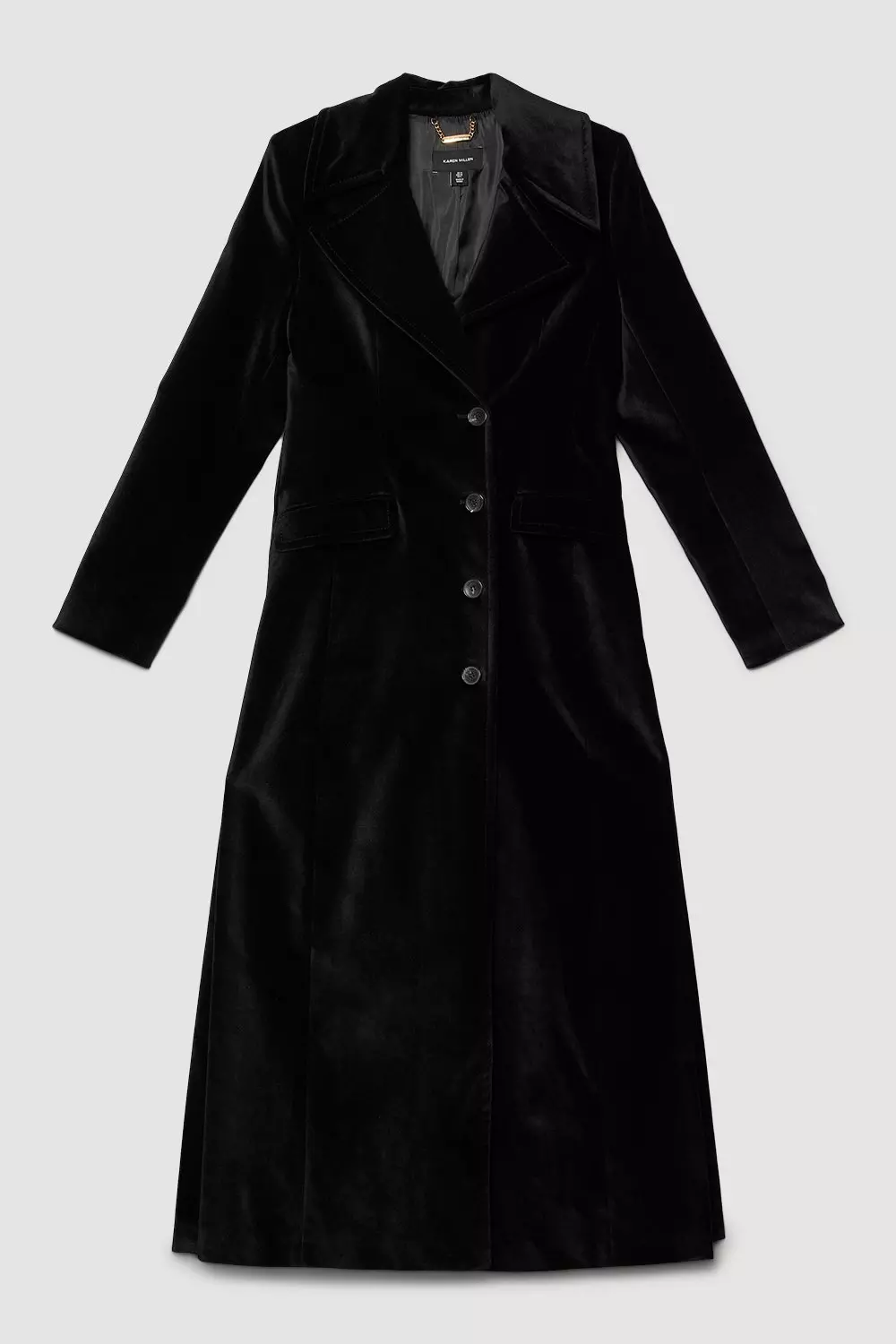 Long velvet coat with clearance hood