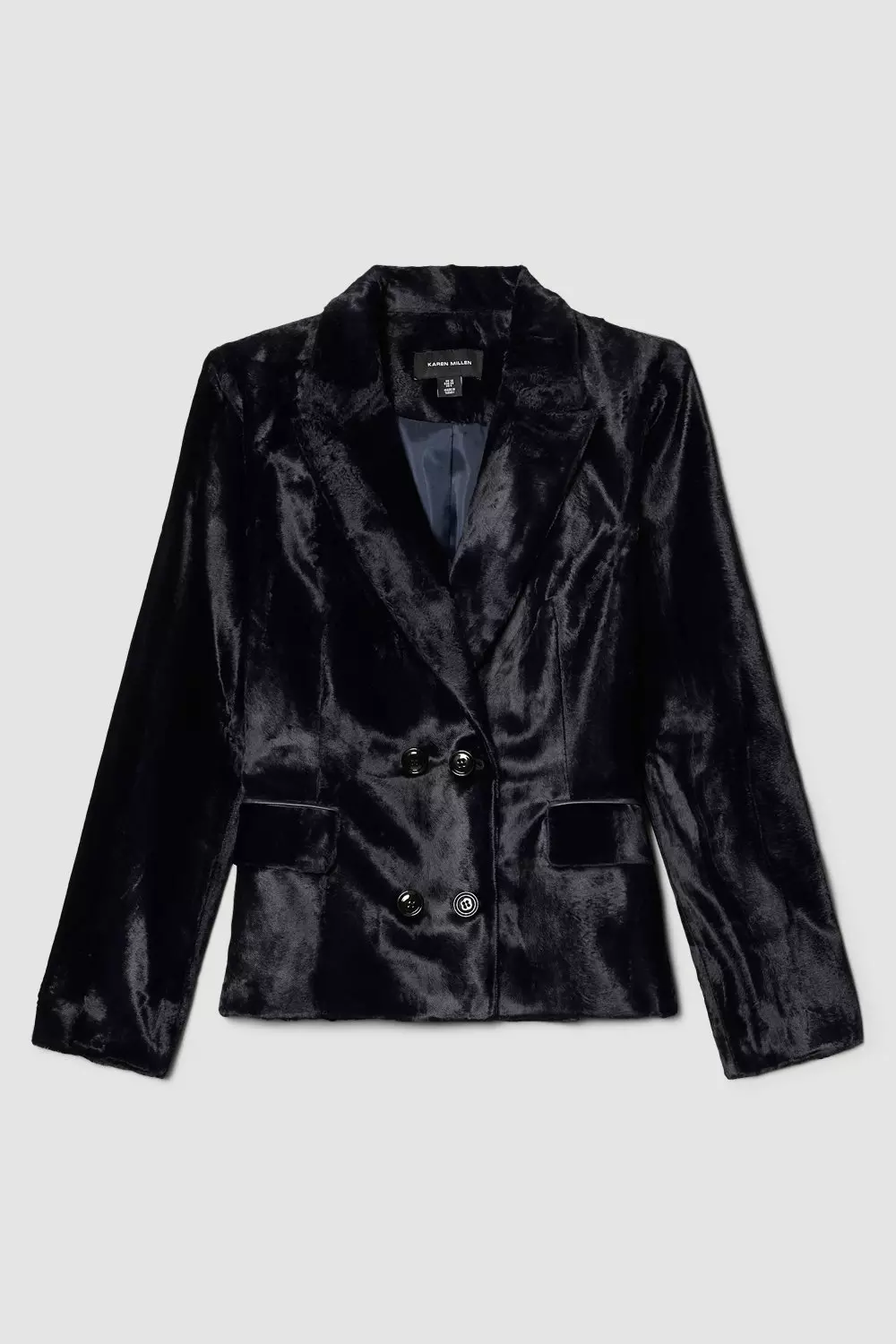 Karen millen black signature hotsell pony coat