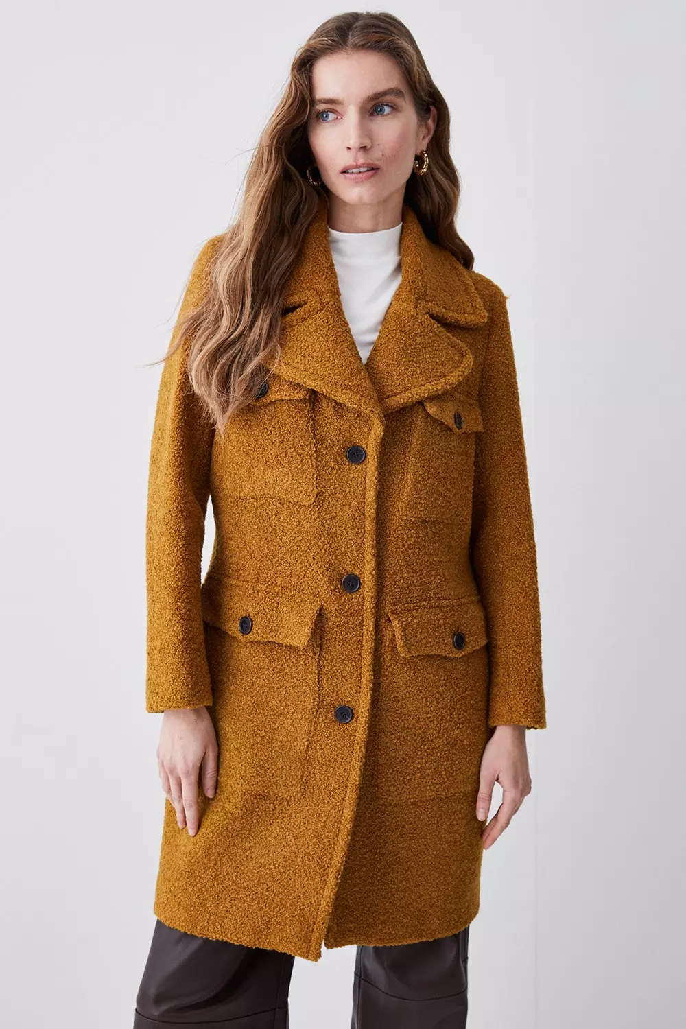 Karen millen tailored teddy coat best sale