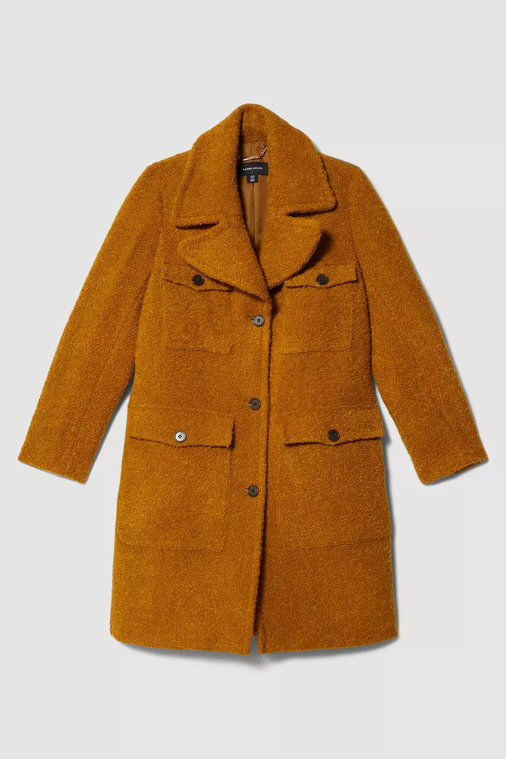 Mustard hotsell boucle coat