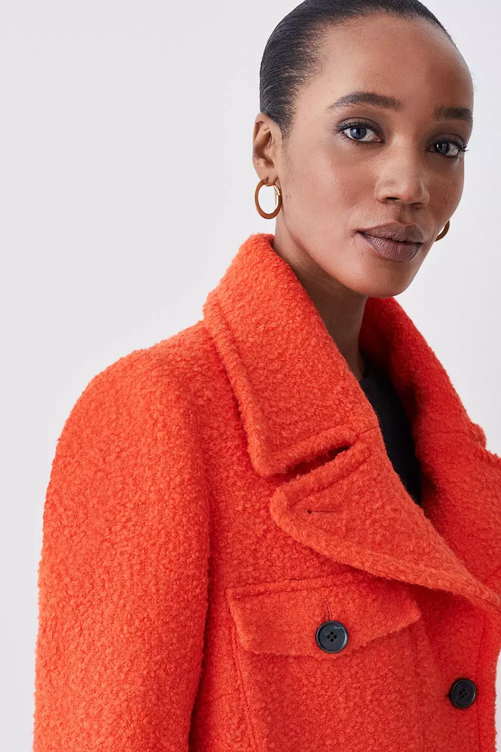 Textured boucle coat sale