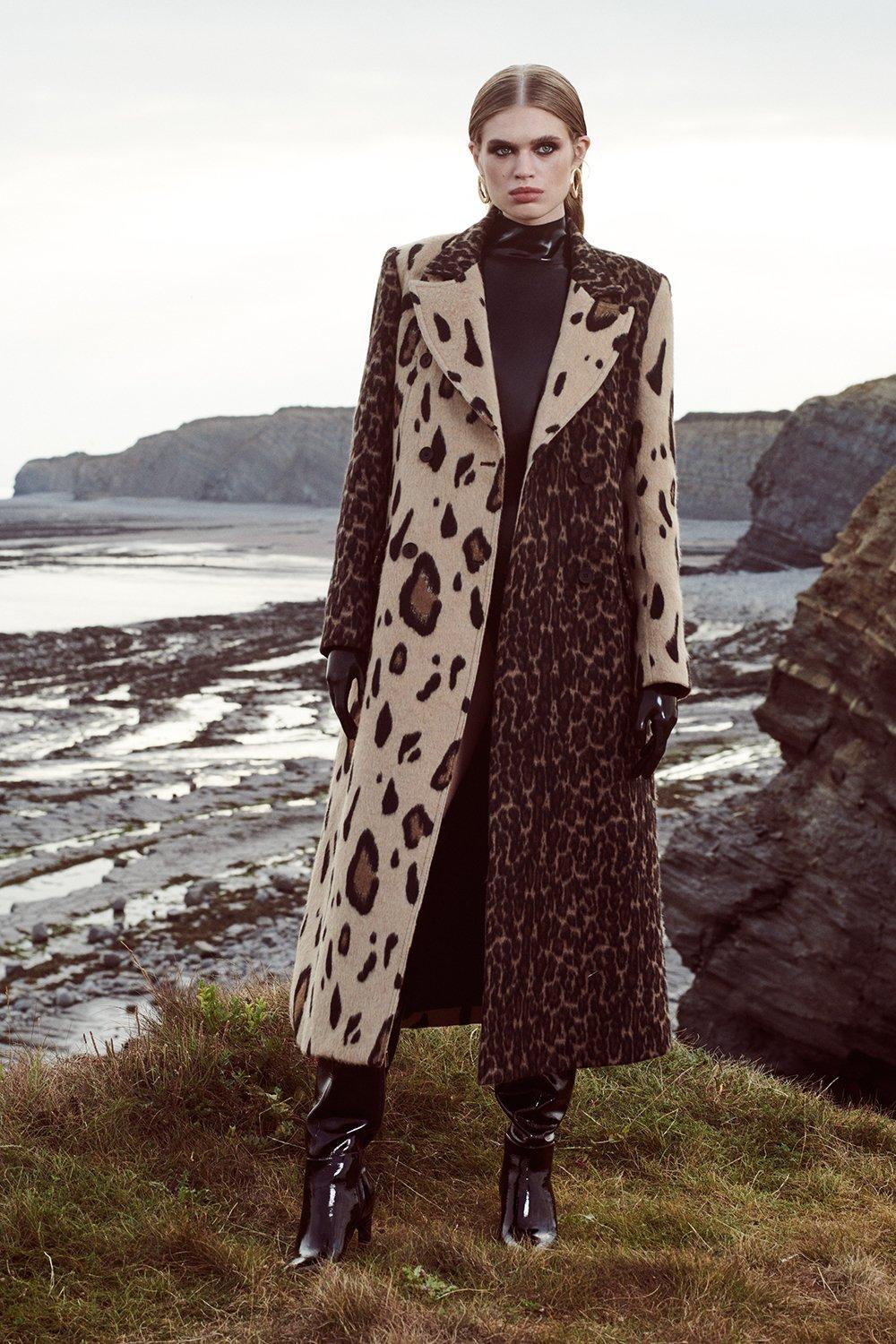 Karen millen animal 2025 print coat