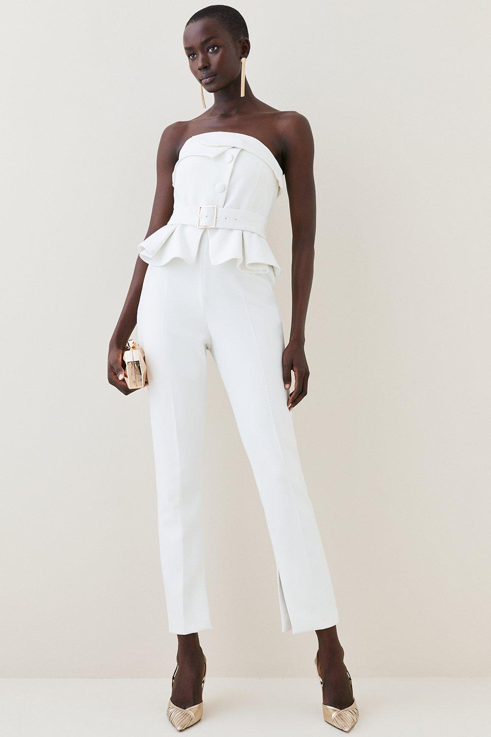 karen millen jumpsuit white