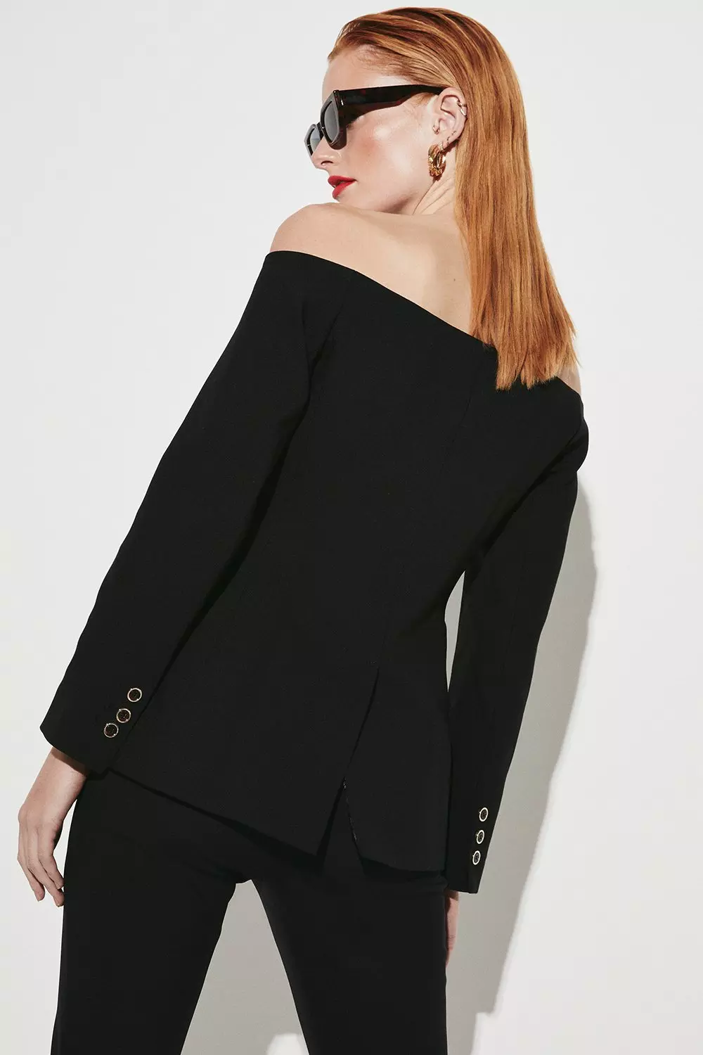 Off the shoulder jacket on sale top