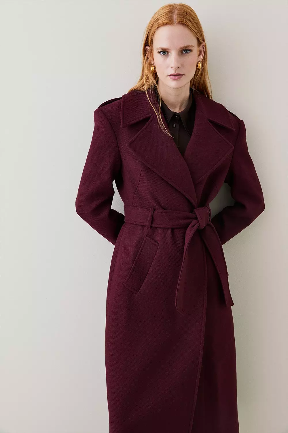 Karen millen textured longline on sale coat