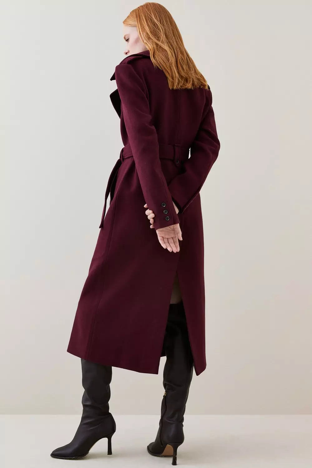 Italian Wool Strong Shoulder Coat | Karen Millen