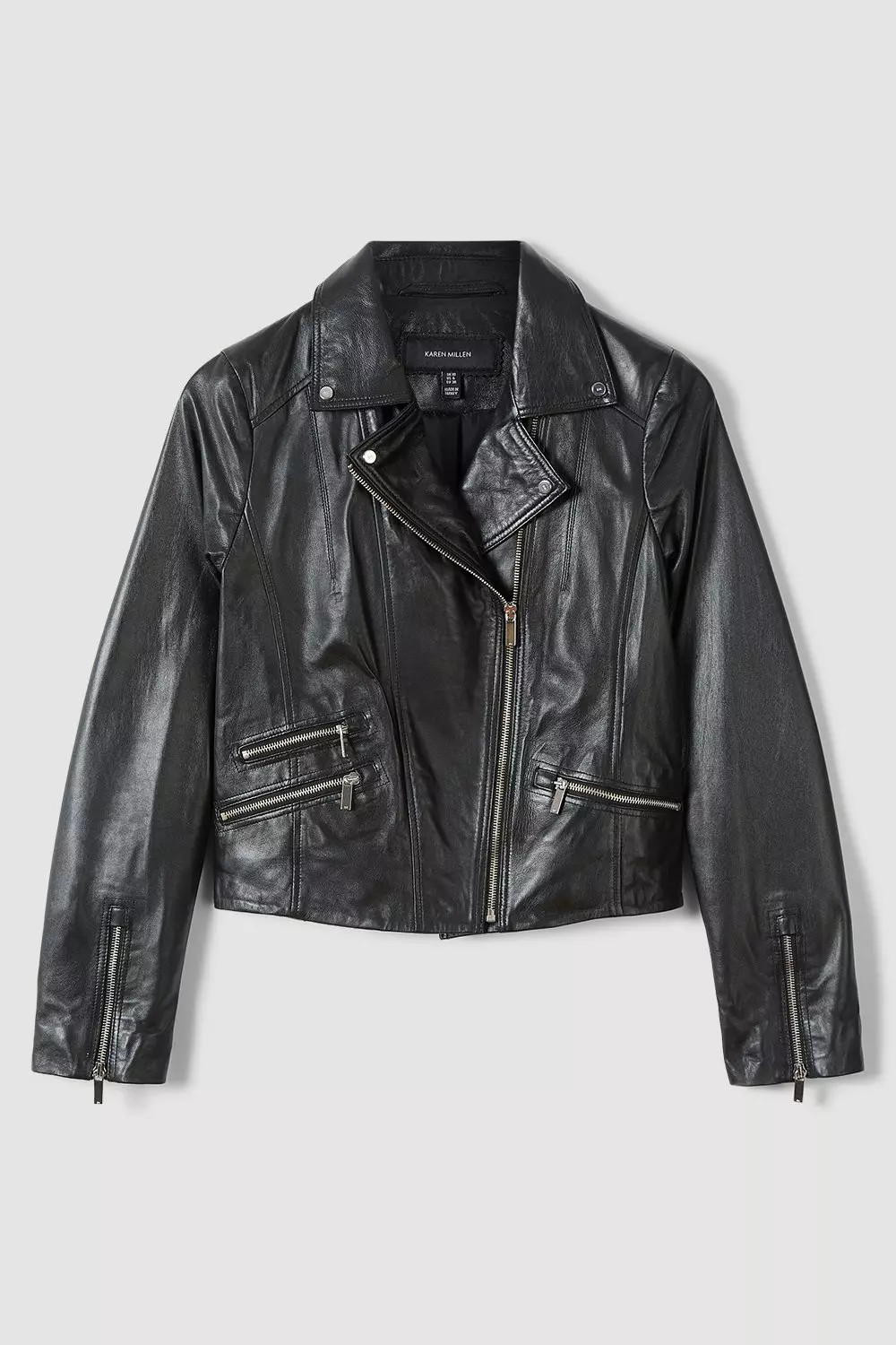 Tall Leather Signature Biker Jacket Karen Millen