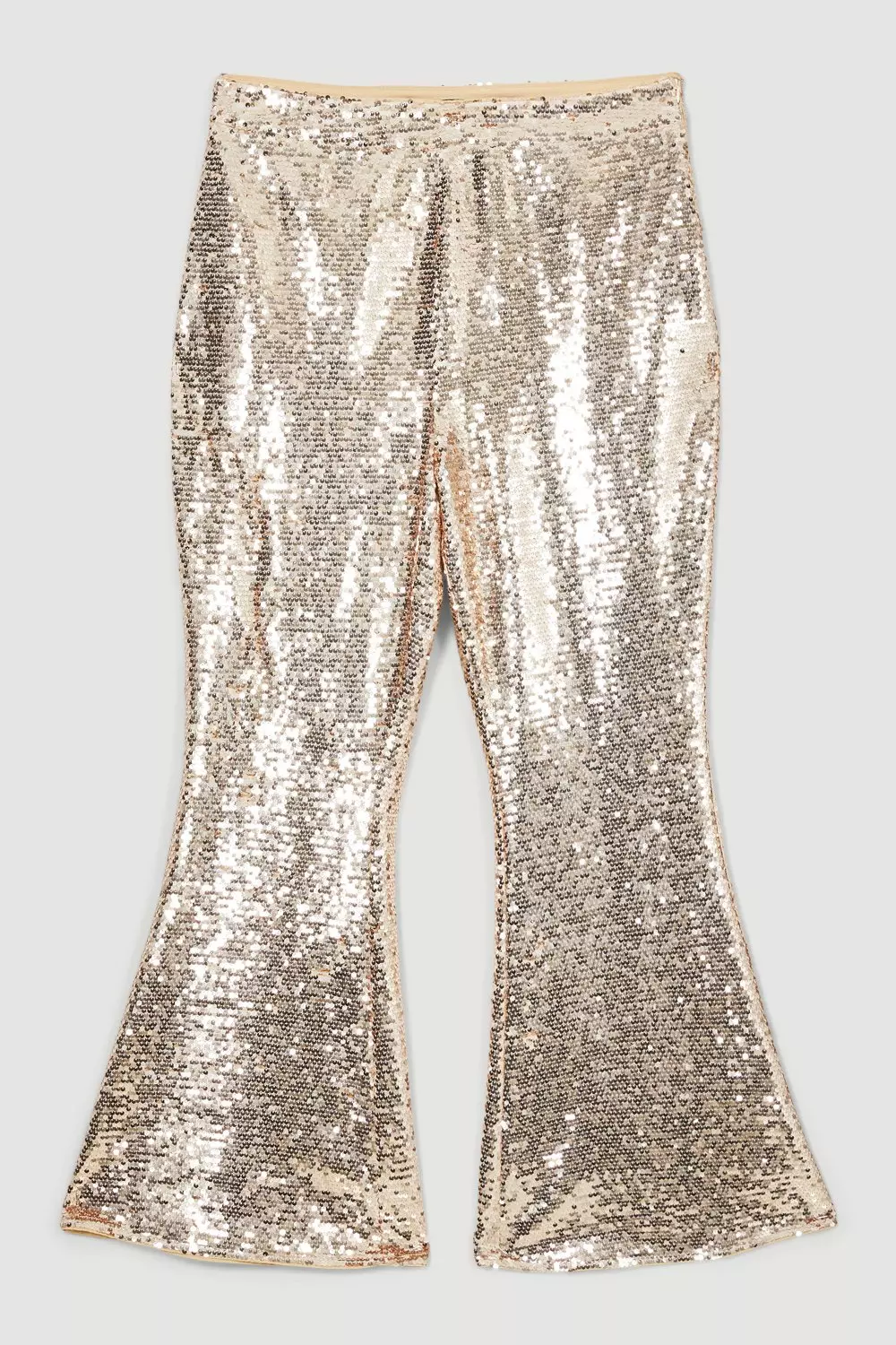 Plus Size Sequin Tailored Flared Trouser