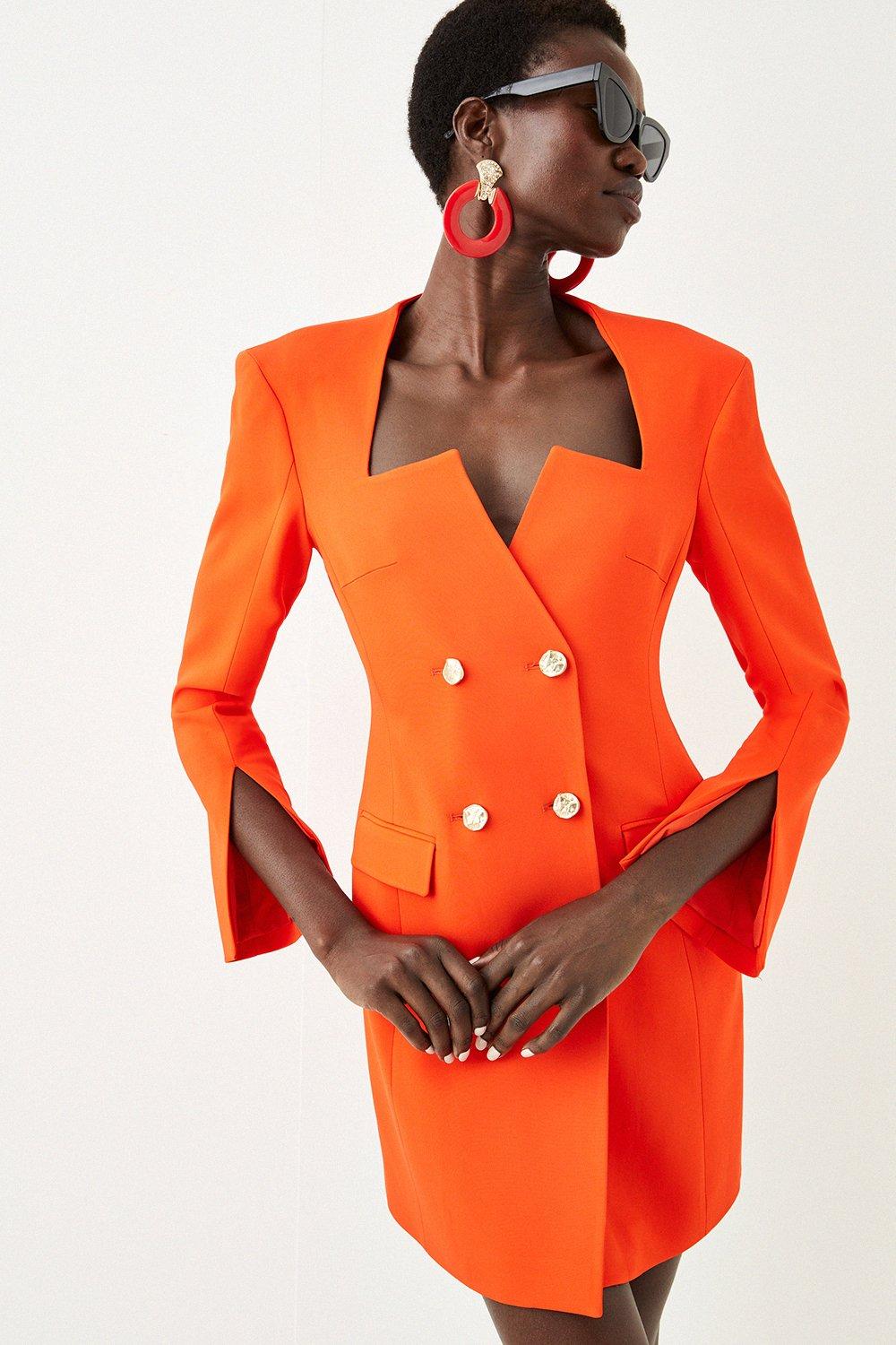 Blazer dress orange sale