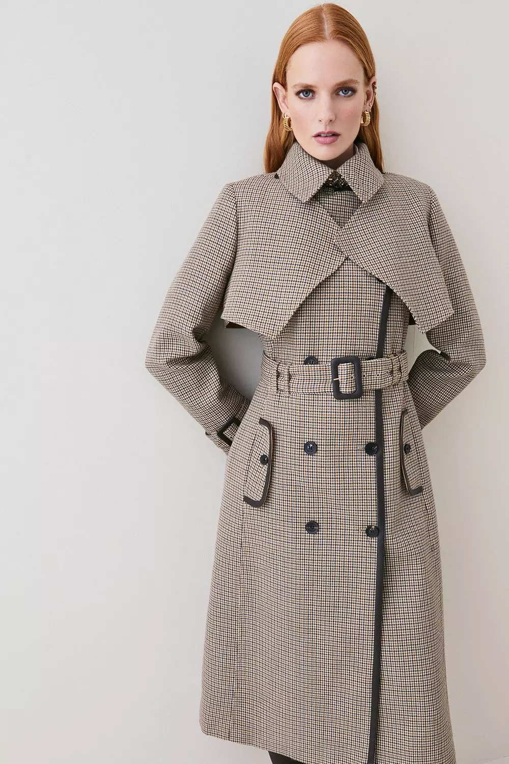 Karen millen check on sale coat