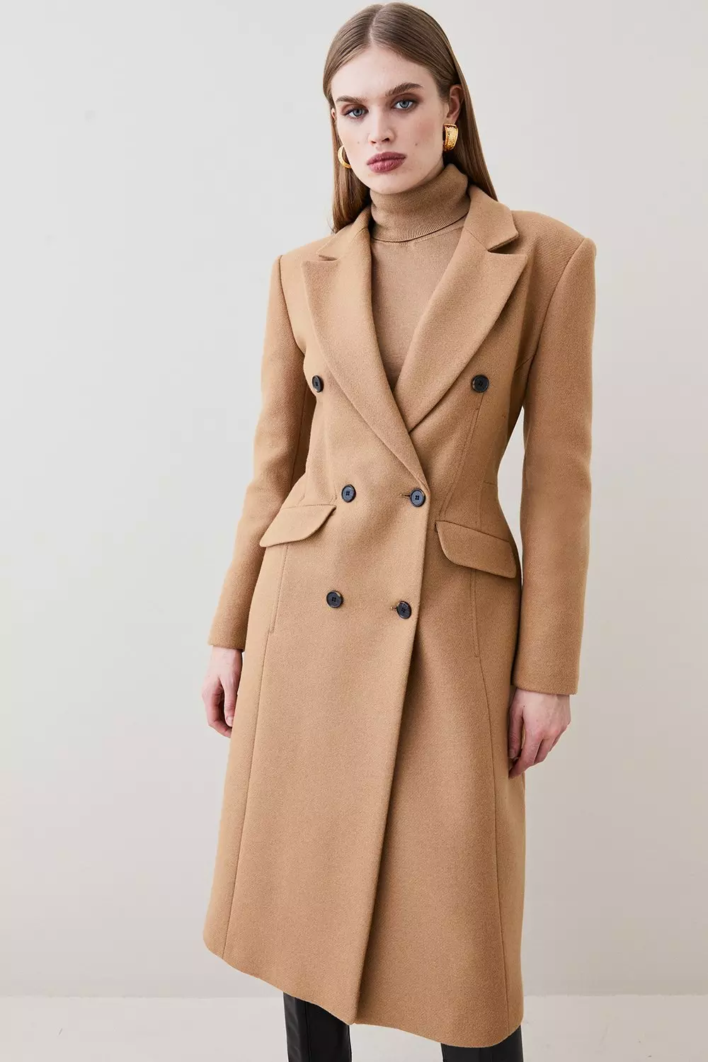 Hepburn' Italian Virgin Wool and Cashmere Coat in Bianco – Santinni