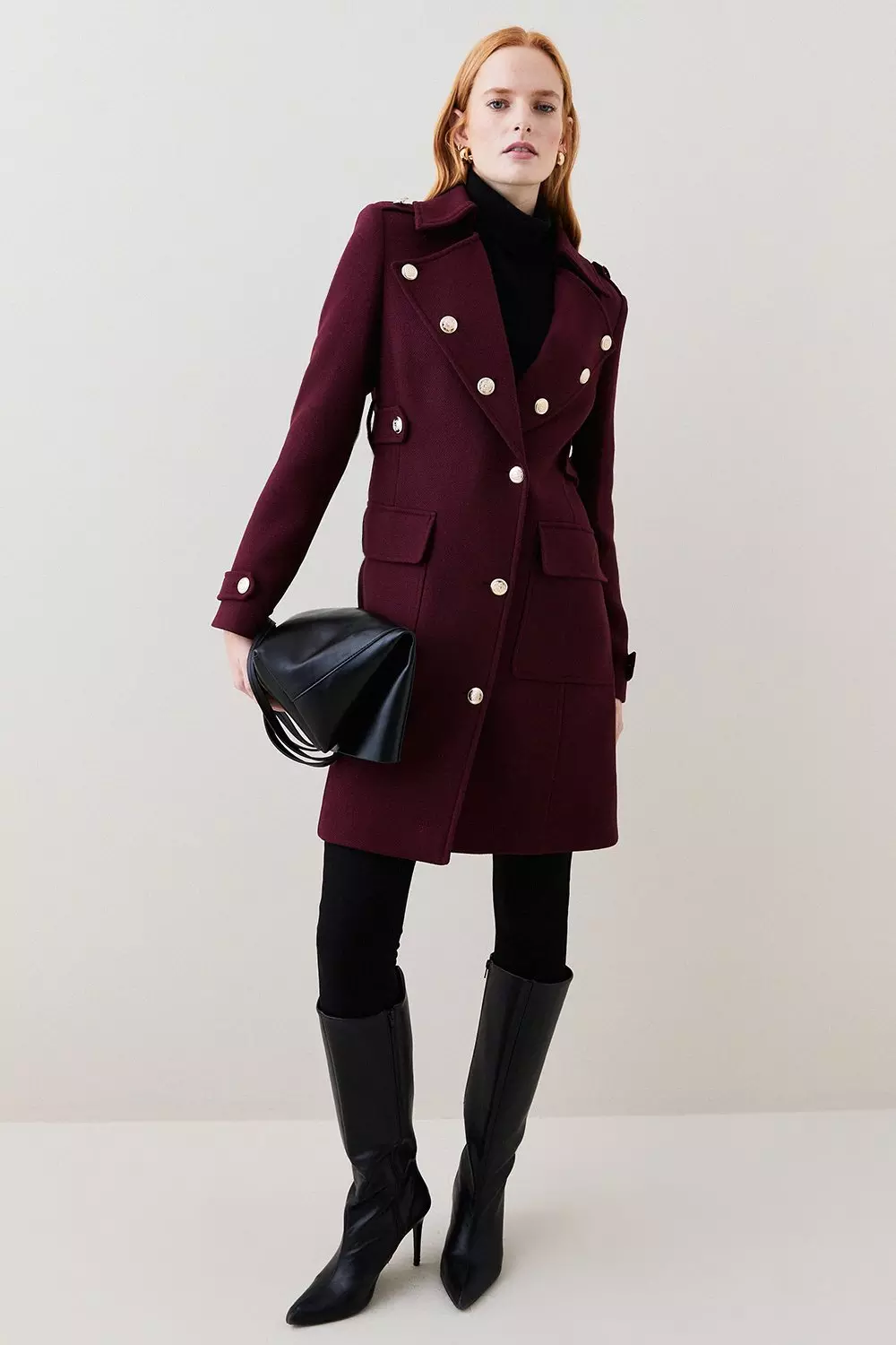 Karen millen clearance military wool coat