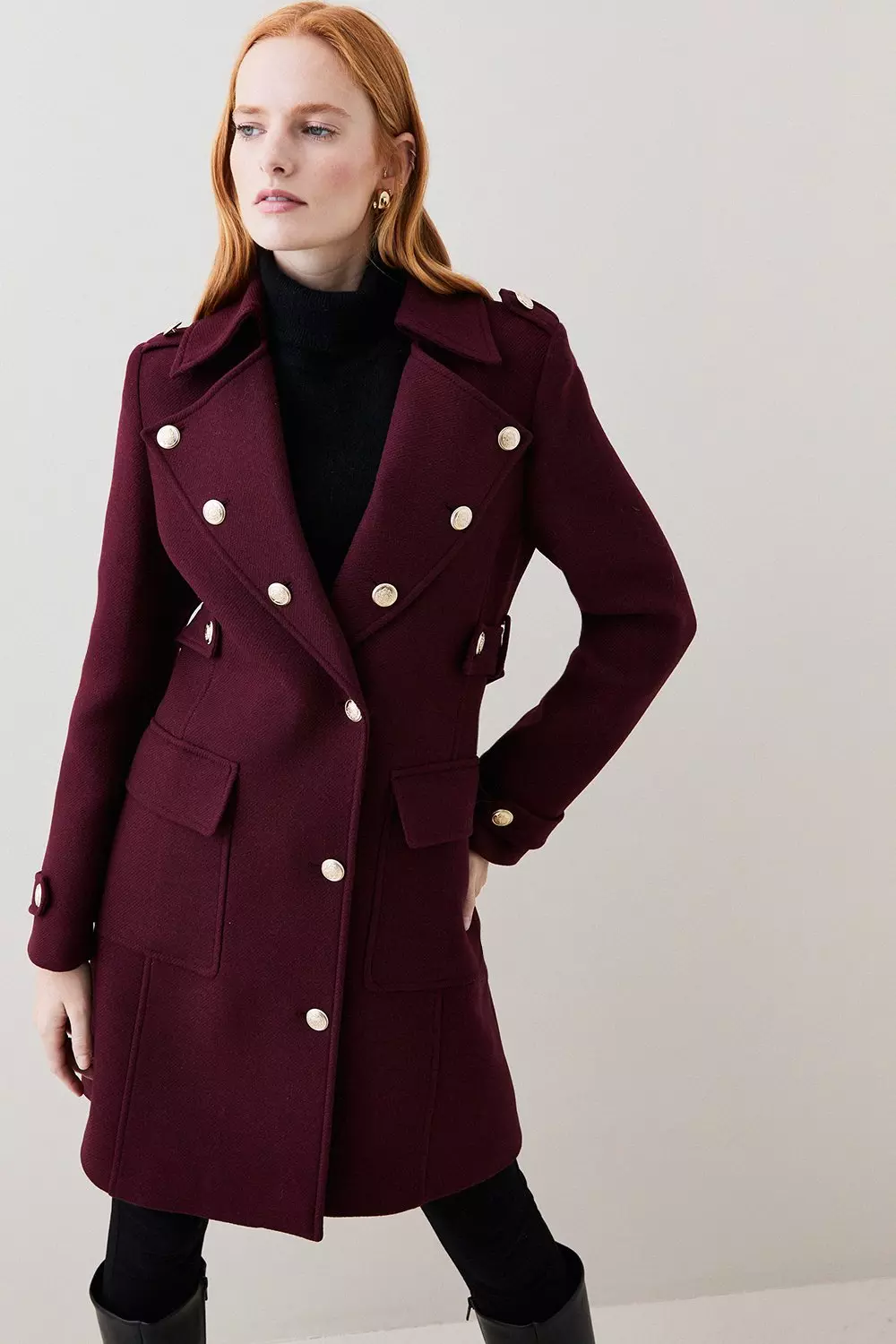 Karen millen shop burgundy coat