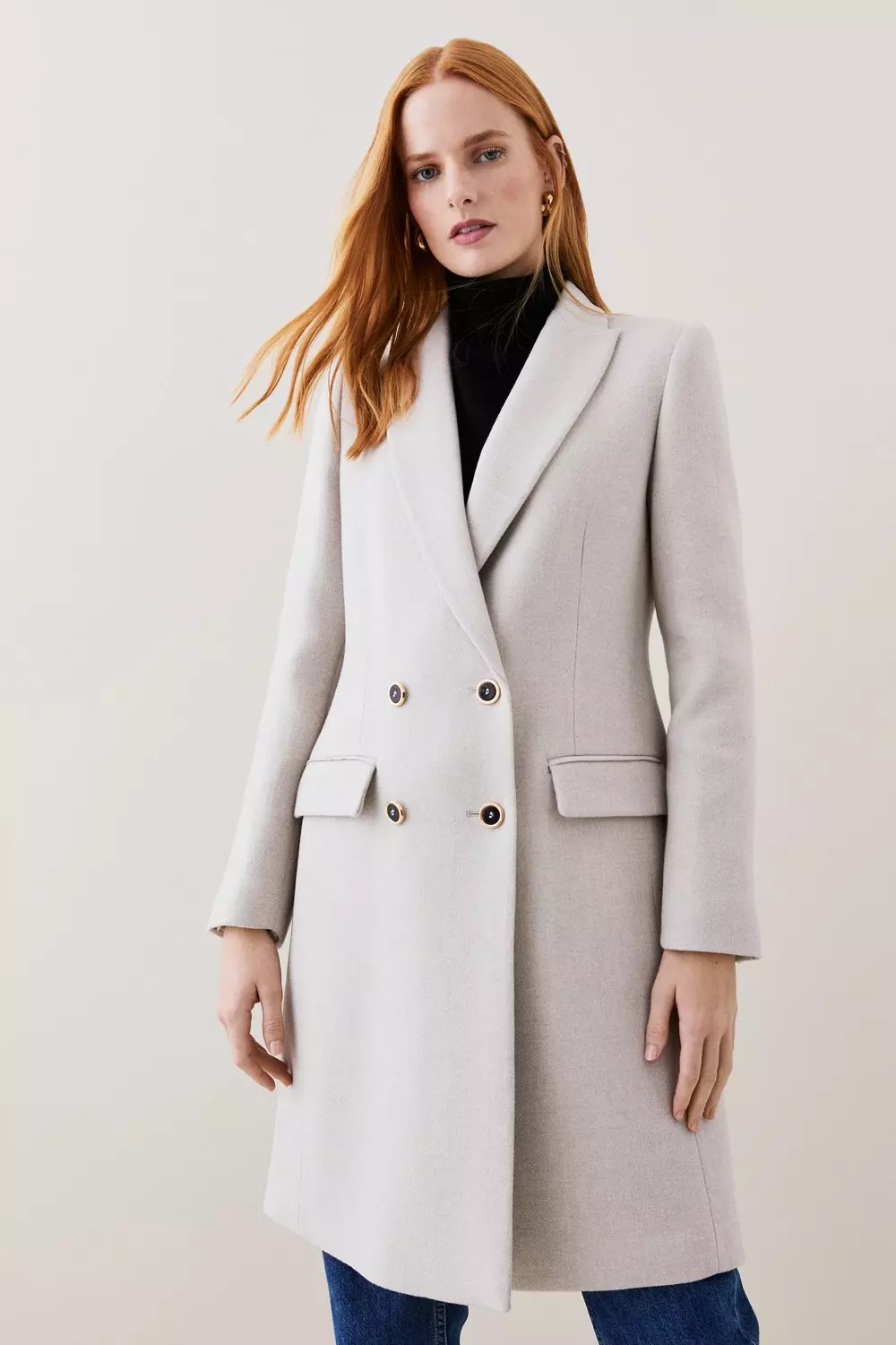 Italian Wool Double Breasted Tailored Coat