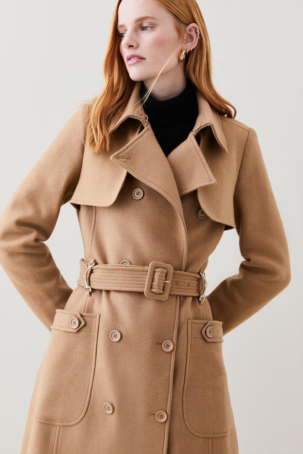 Karen millen wool wrap best sale camel coat