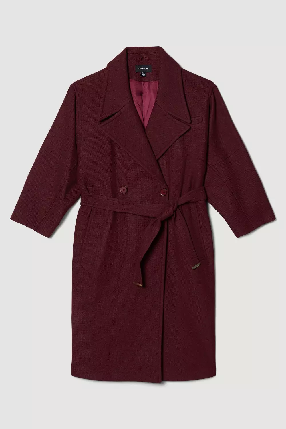 Italian Manteco Wool Raglan Sleeve Coat | Karen Millen