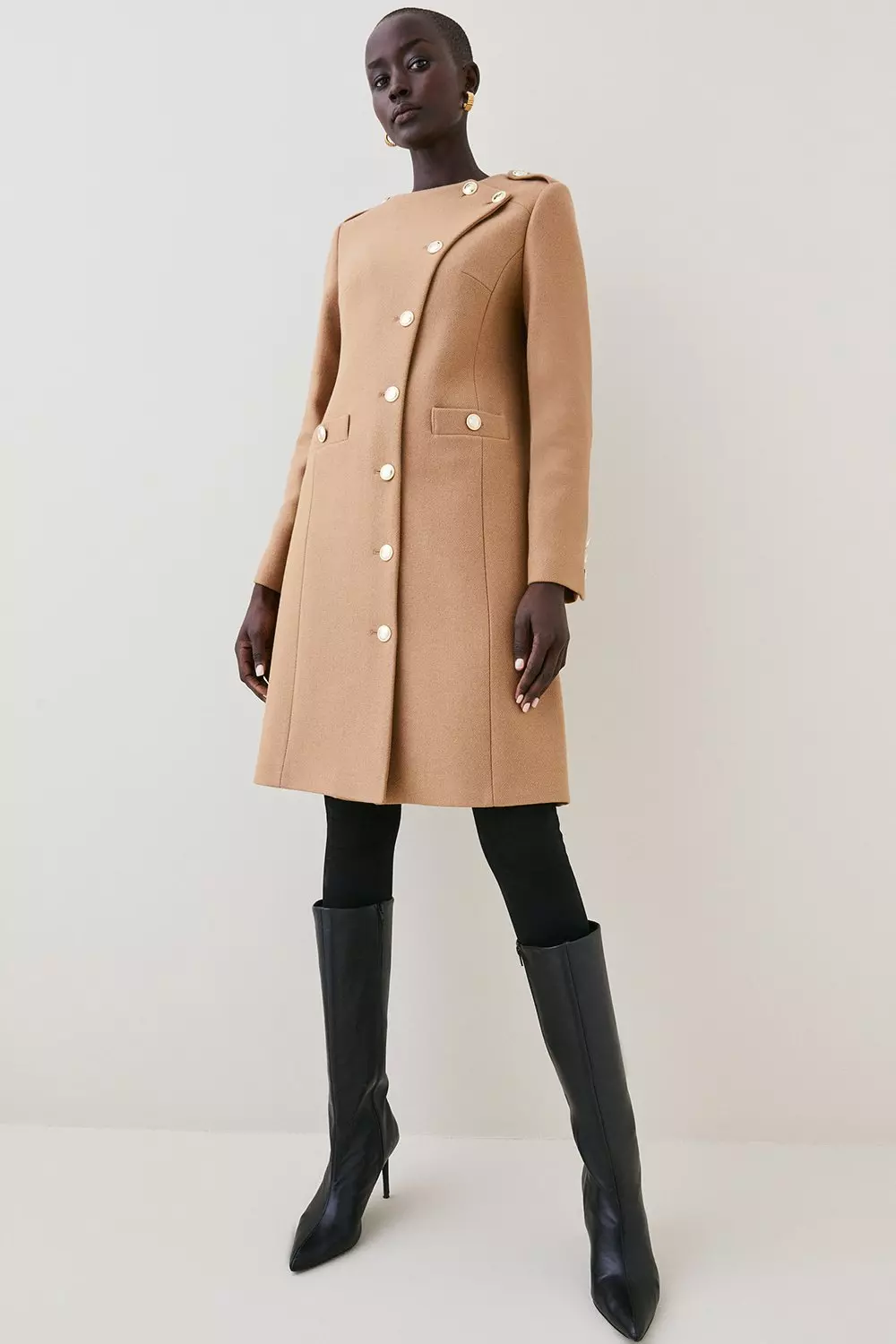 Karen millen camel wool on sale coat