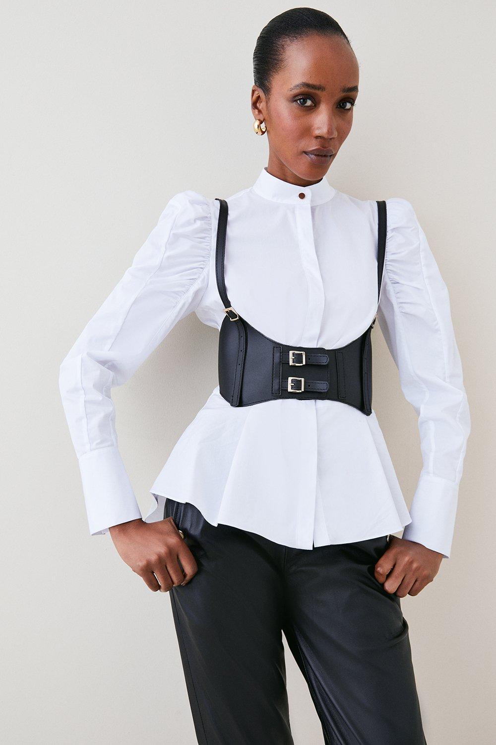 Lydia Millen Faux Leather Waist Corset | Karen Millen