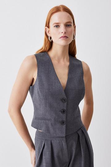 Premium Wool Flannel Waistcoat charcoal