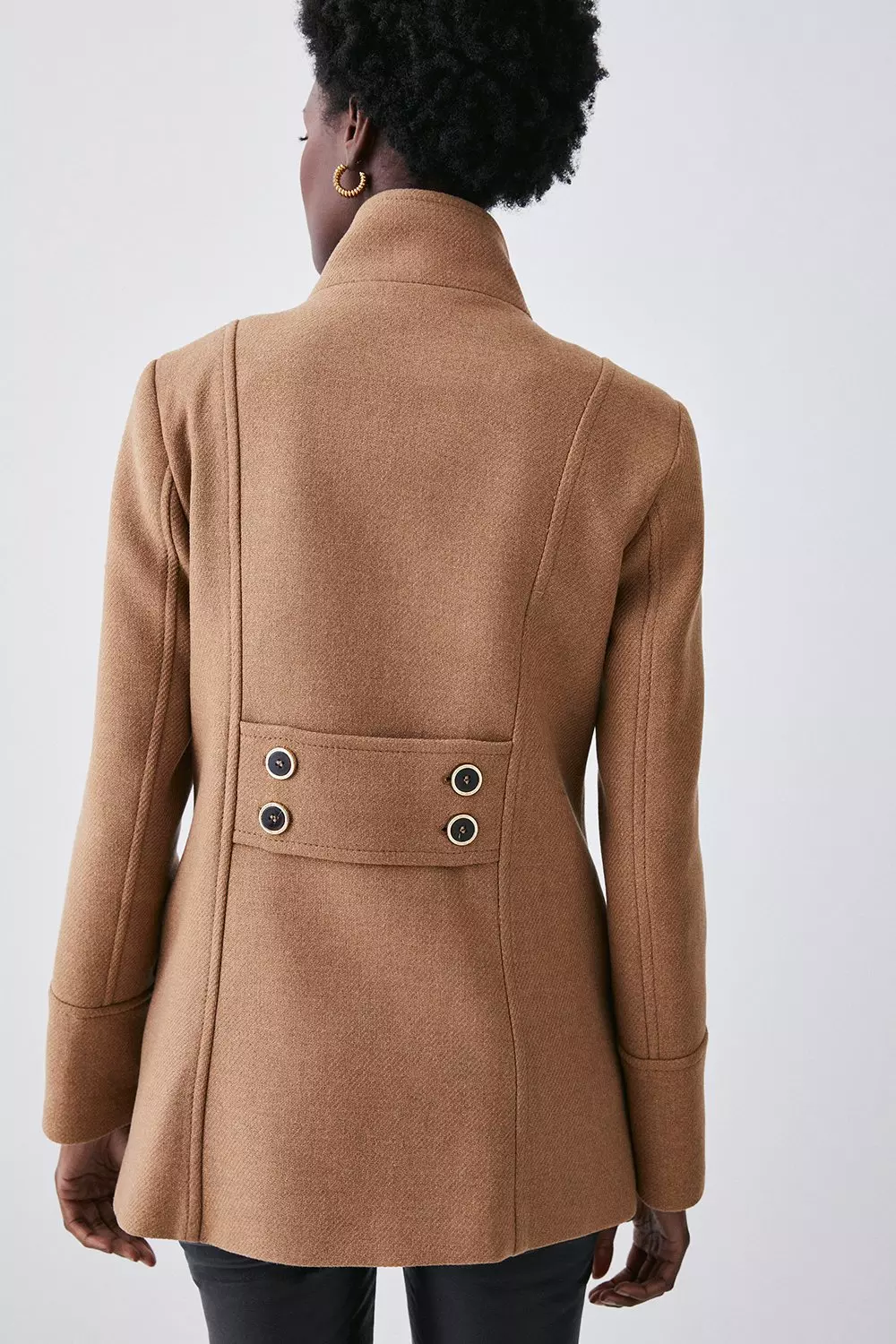 Double breasted sale short wool coat