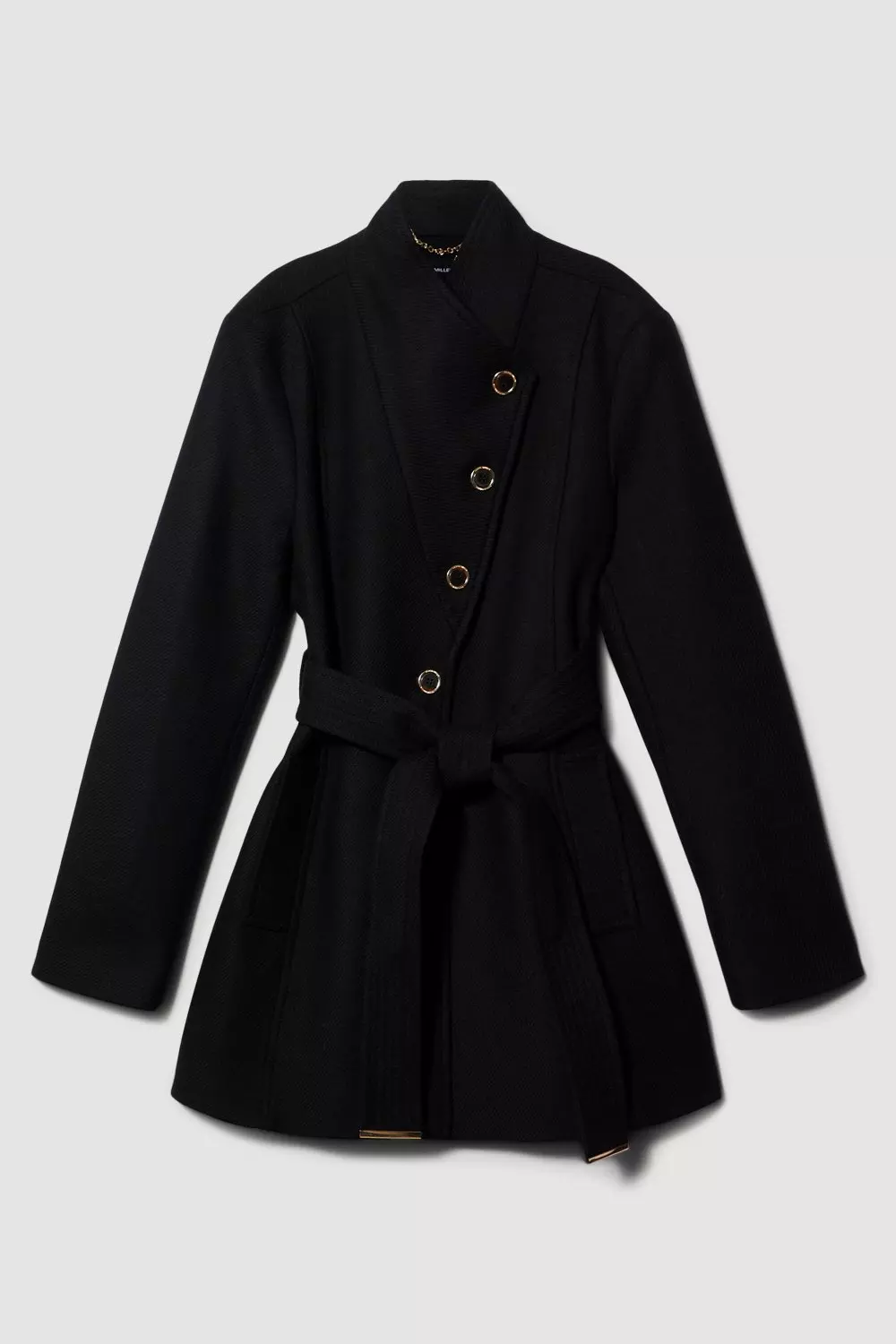 Belted Short Wrap Pea Coat - Ready-to-Wear 1A91SM