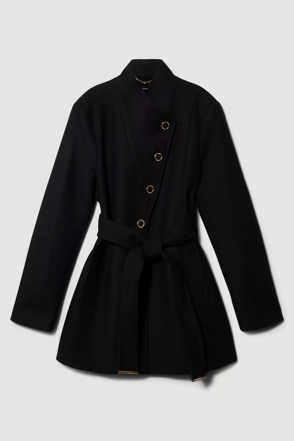 Petite Short Belted Wrap Coat