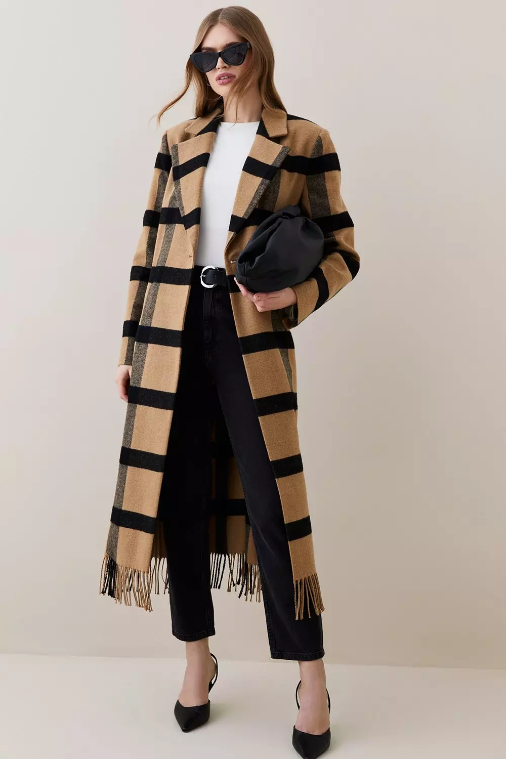 Monogram Stripes Belted Coat - Ready to Wear