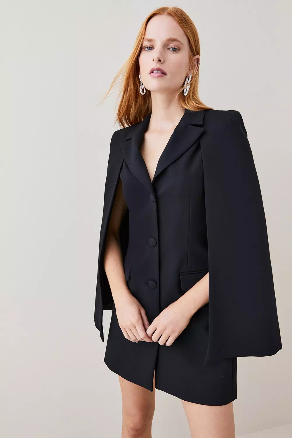 Clean Tailored Cape Blazer Mini Dress | Karen Millen