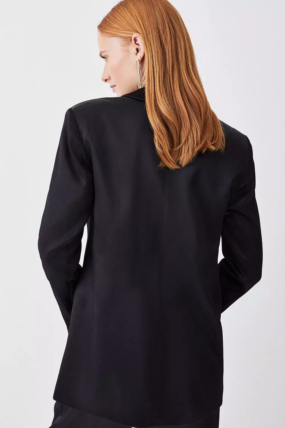 Luxe Satin Single Breasted Blazer | Karen Millen