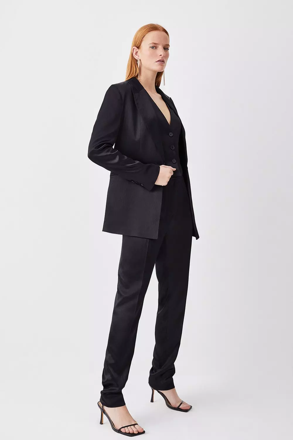 Long hotsell satin blazer