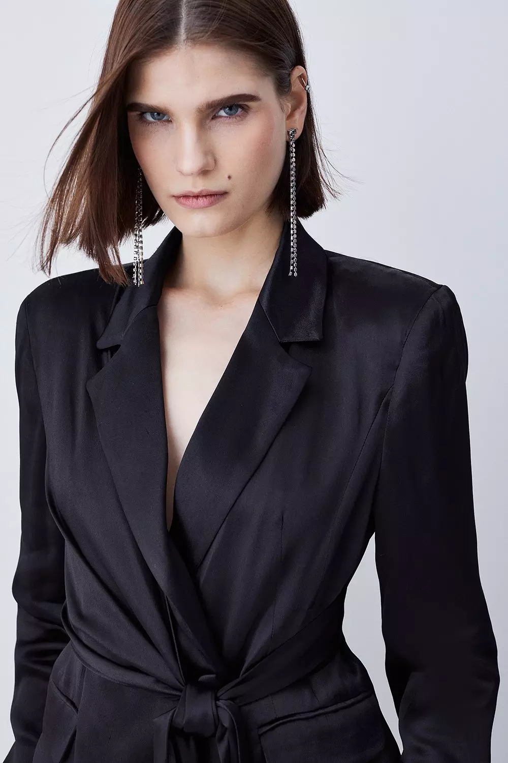 Black Woven Crepe Blazer