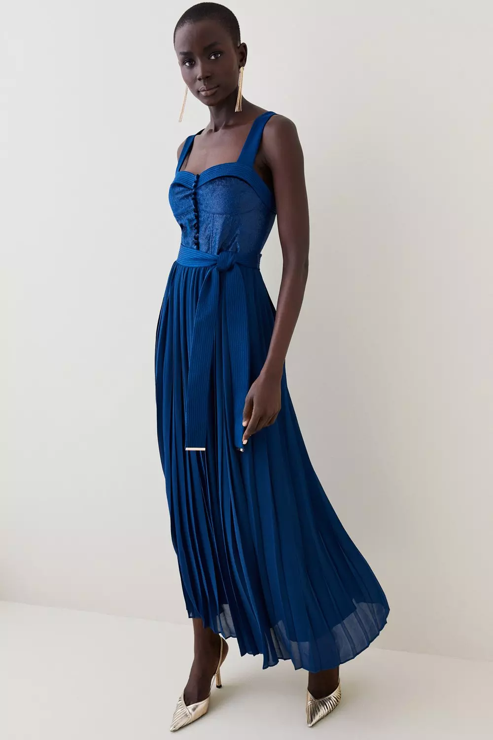 Karen millen blue satin hot sale dress