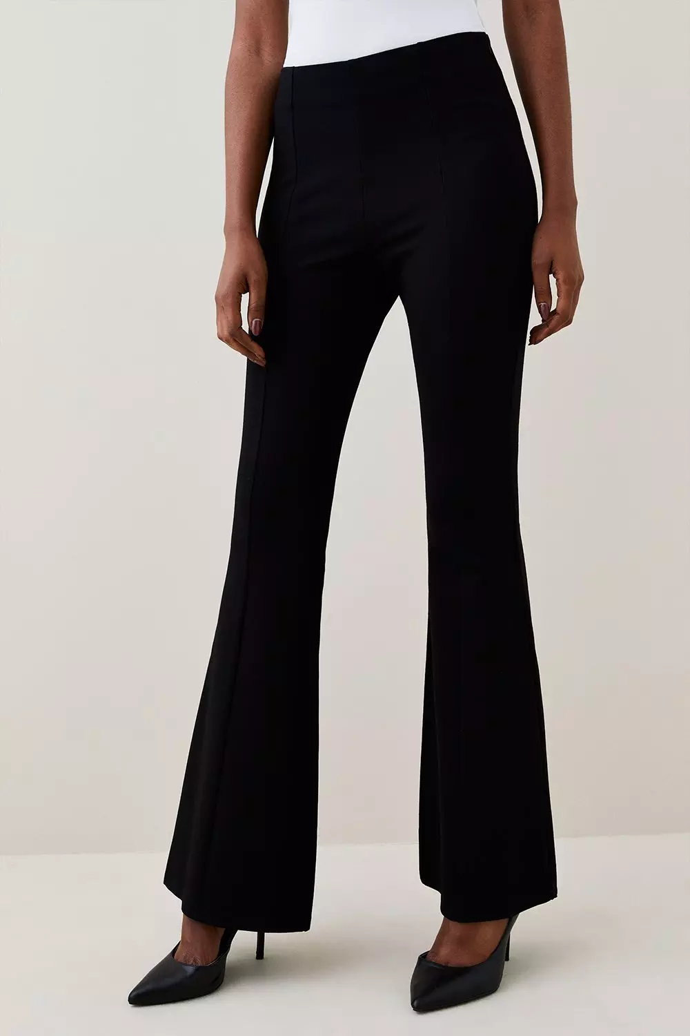 Ponte Slim Leg Flared Trouser