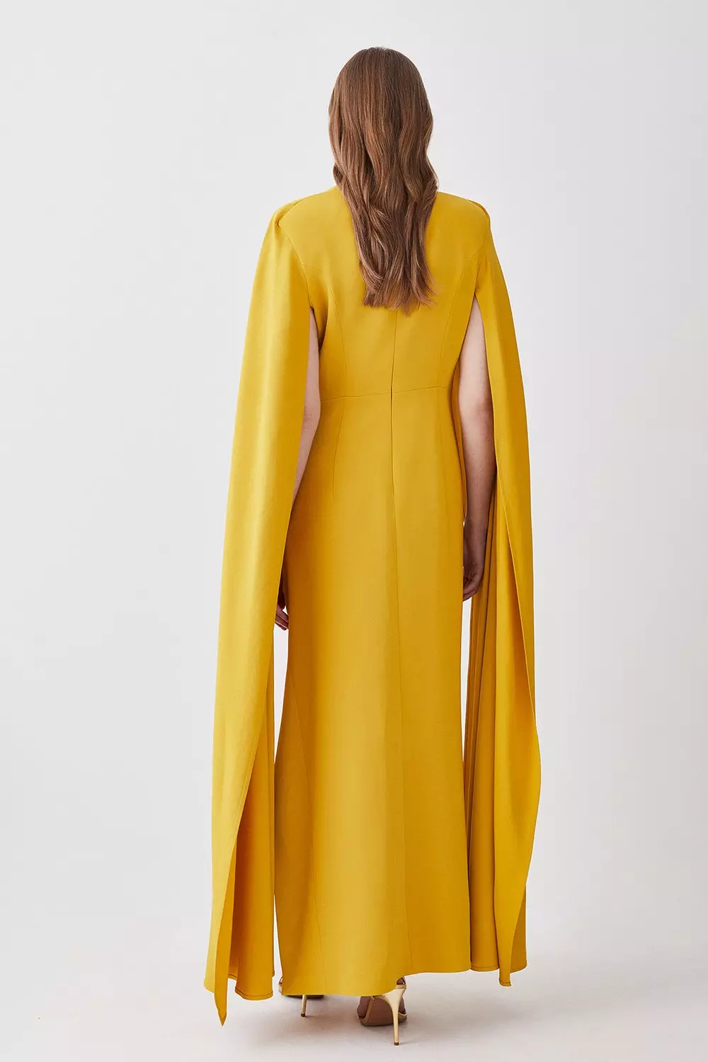 Mustard cape clearance dress