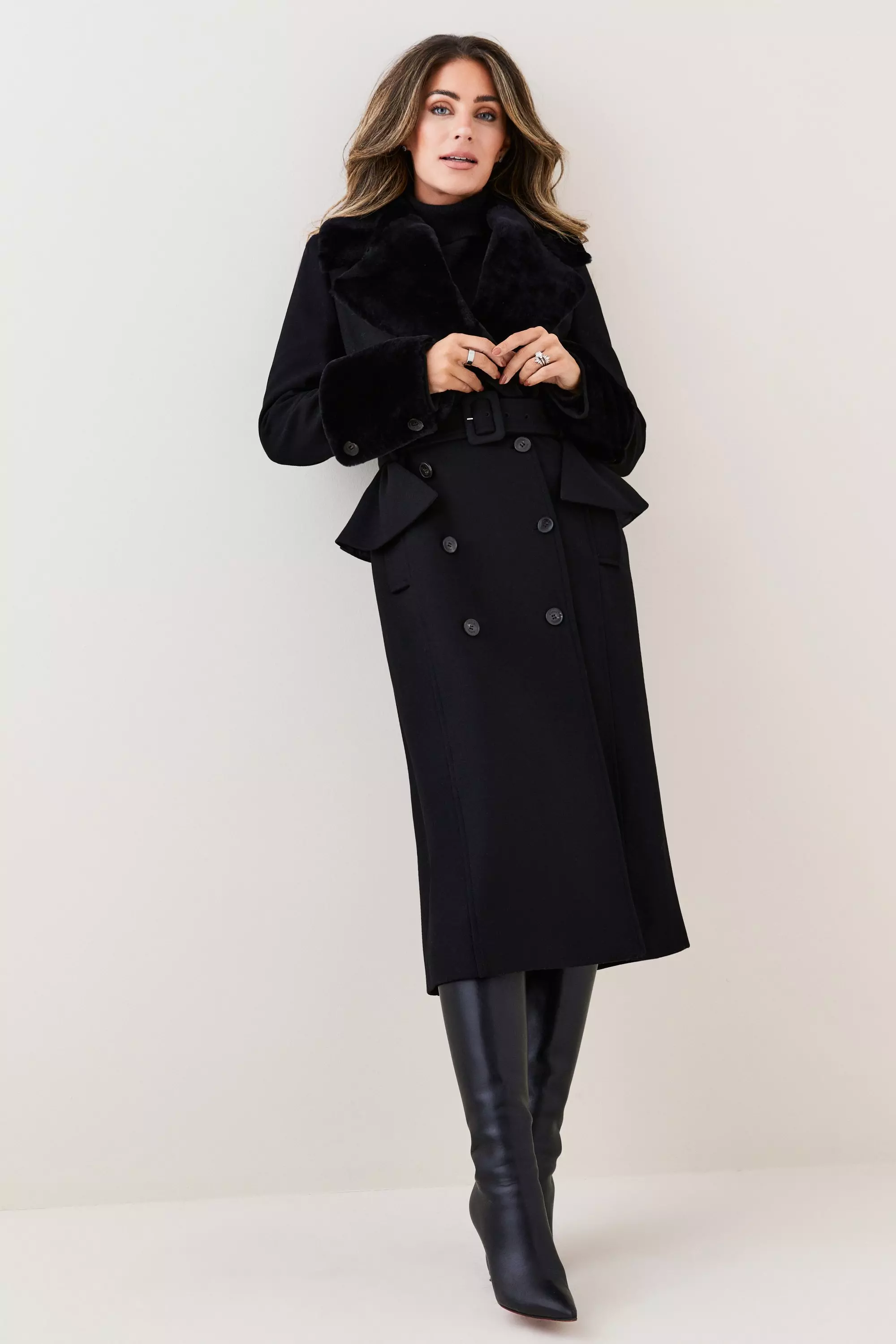 Lydia Millen Petite Italian Wool Blend Coat | Karen Millen