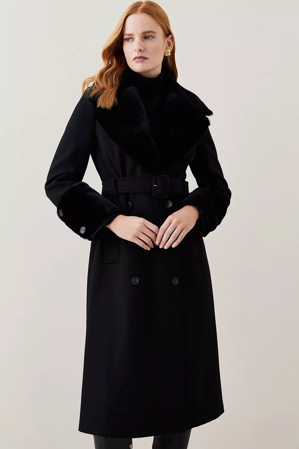 Karen millen black clearance coat