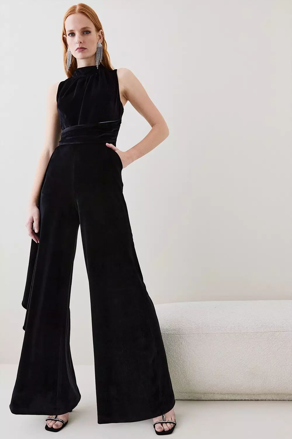 Wide legged cheap black jumpsuit