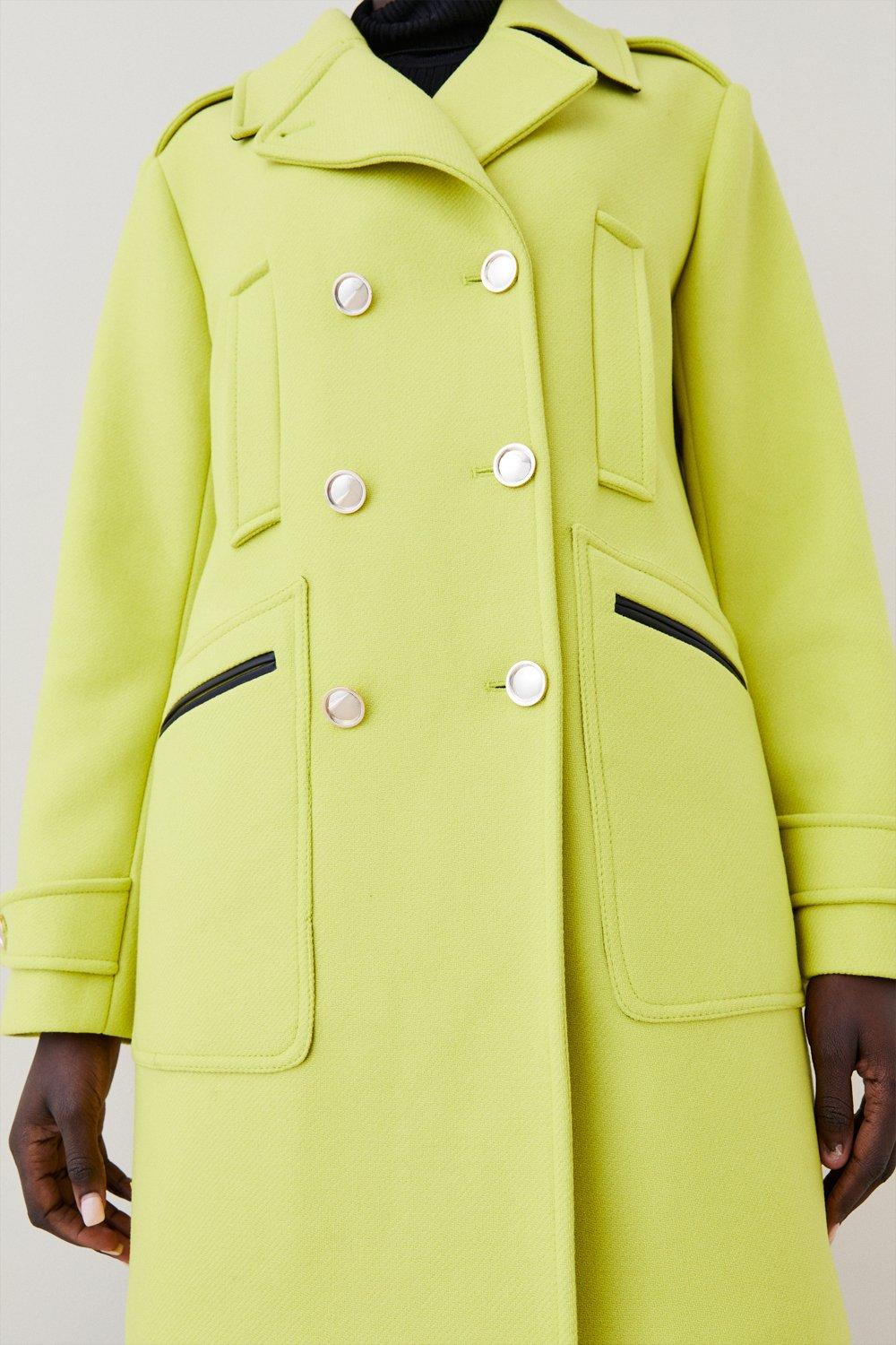 Italian Wool Cashmere Double Breasted Pea Coat | Karen Millen